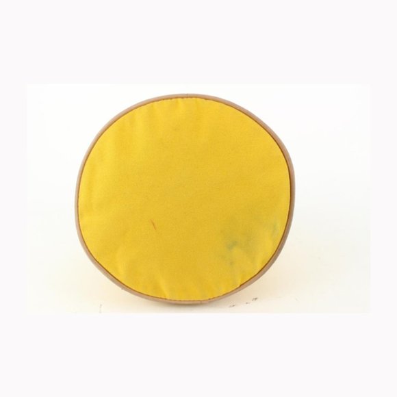 Hermès Yellow Canvas Sac Polochon Mimile Drawstring Backpack 913her18 - Picture 8 of 12